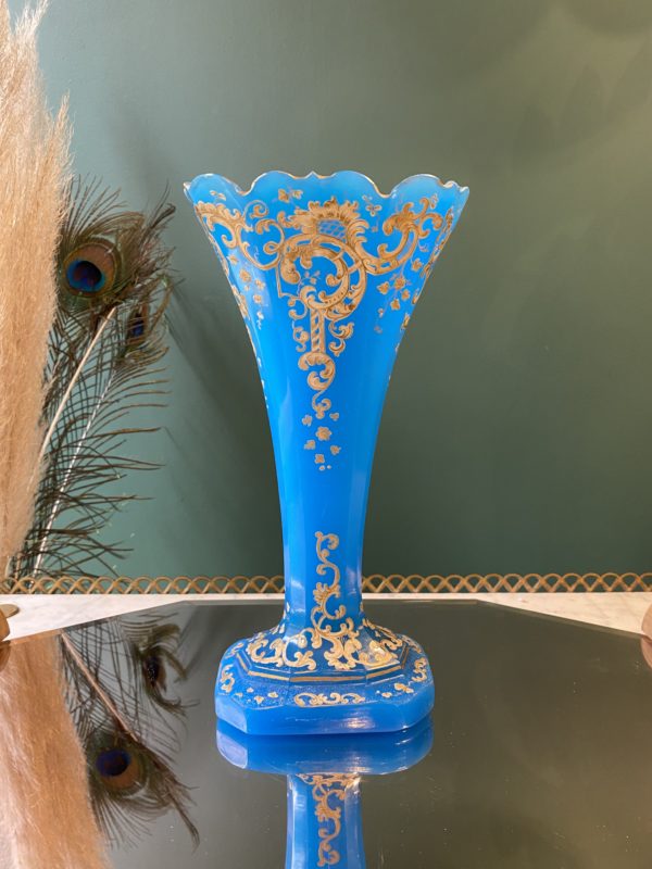 vase opaline bleu Napoléon III