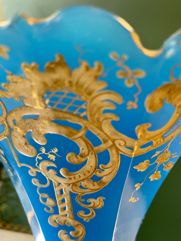 vase opaline bleu Napoléon III