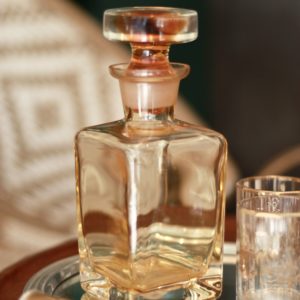 Carafe à whisky vintage ambrée