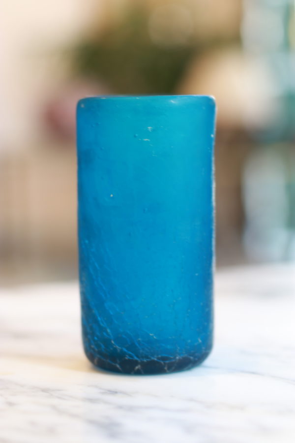 vase ancien en pâte de verre craquelé