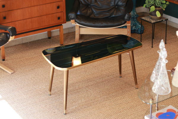 Table basse mid-century pied compas design 1950