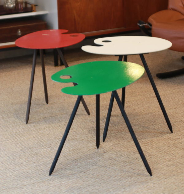 Trio de tables "pic-nic" par Lucien de Roeck pour l'expo 58 de Bruxelles