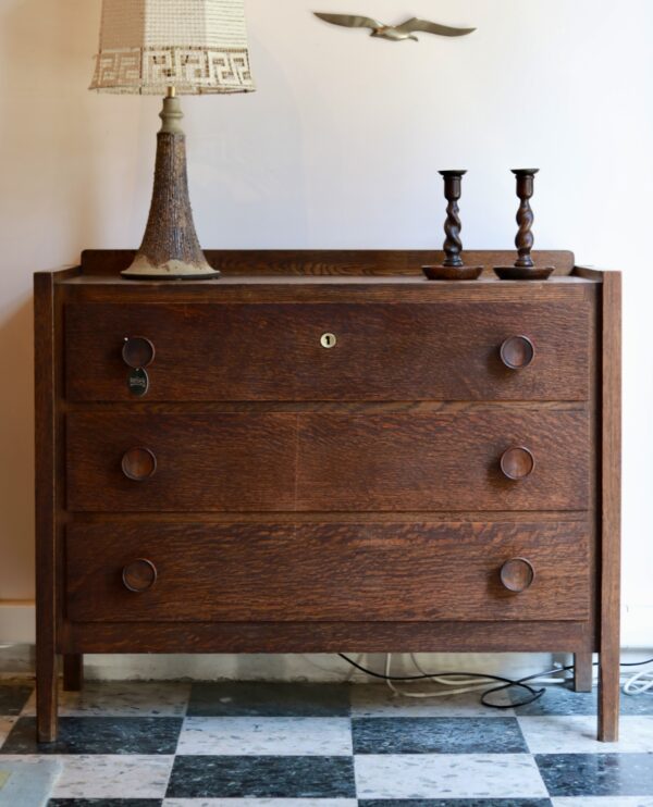 Commode ancienne brutaliste art déco