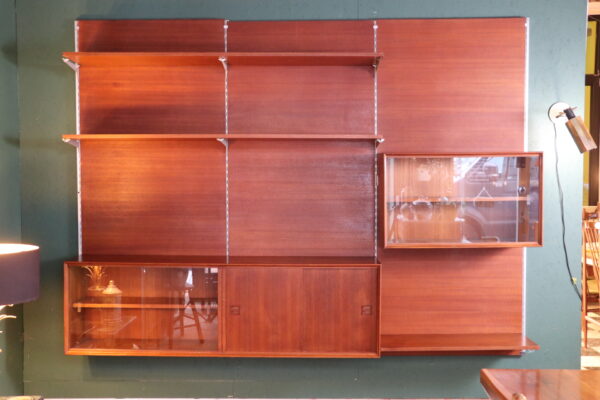 Meuble mural modulable vintage de style scandinave en teck