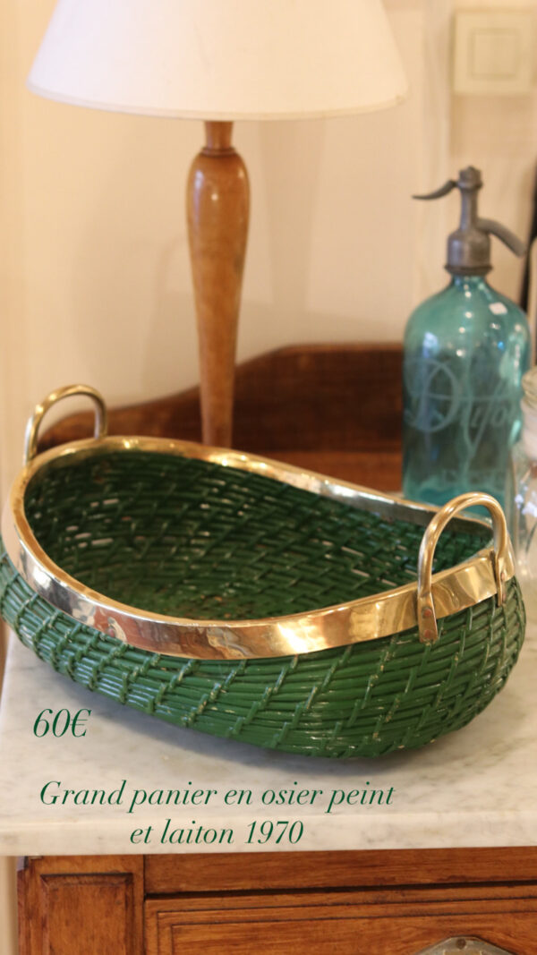 Panier vintage en osier et laiton – Image 4