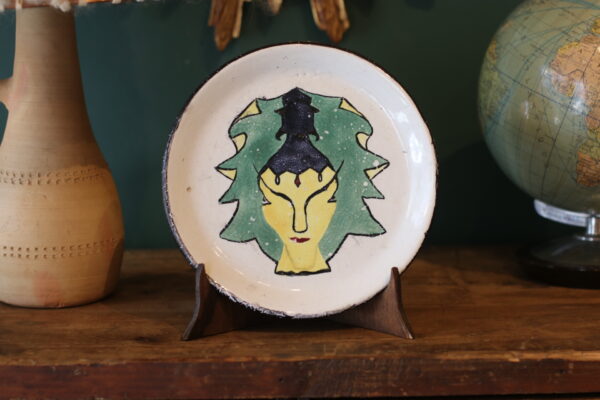 Céramique murale mid-century signée Leroy