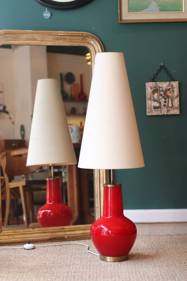 Lampe de sol des années 1960 en verre et laiton – Image 2