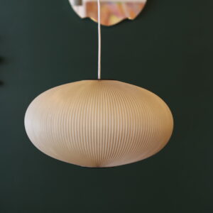 ean RISPAL, Suspension en Rhodoïd plissé blanc crème, 1950