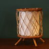 Lampe d’appoint en rotin, France, années 1960