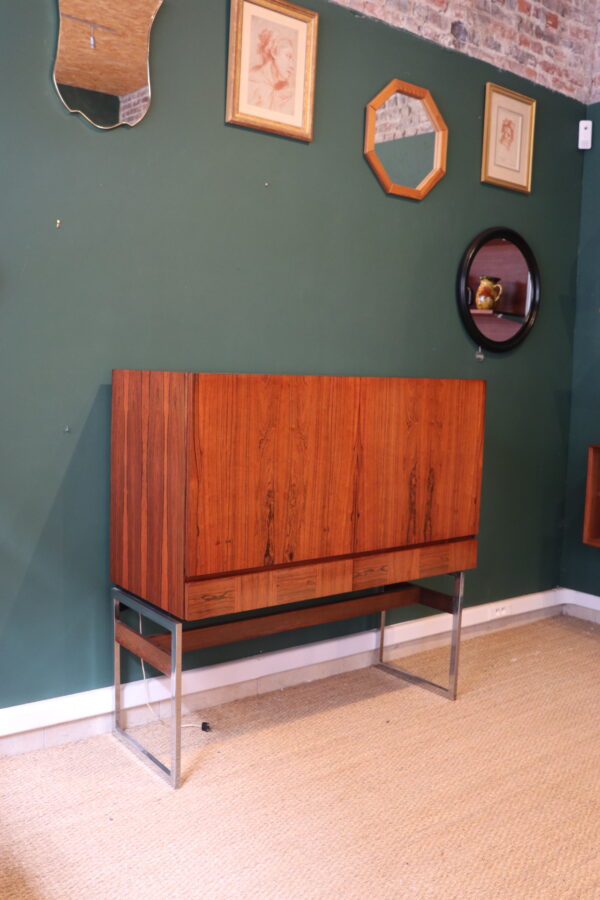 Meuble bar mid-century en palissandre, Aurora. – Image 16