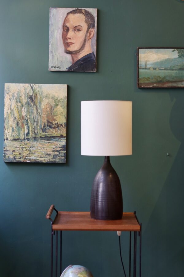 Grand pied de lampe - Mid-century en grès émaillé – Image 6