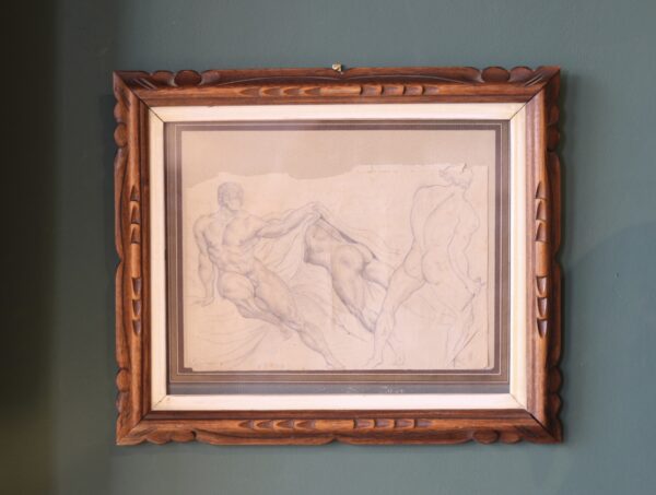 Dessin académique d'homme nu – A.H., 1819
