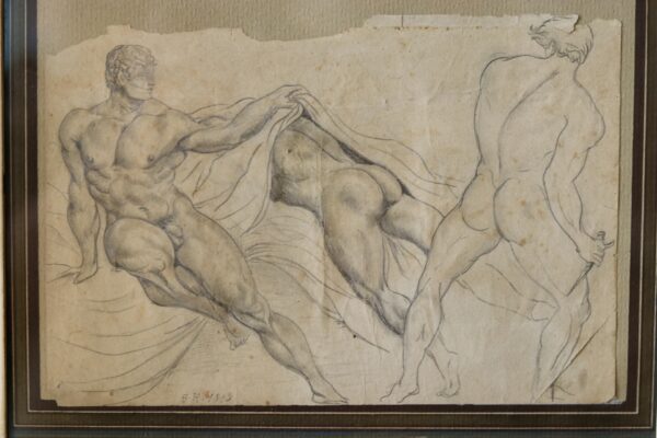 Dessin académique d'homme nu – A.H., 1819