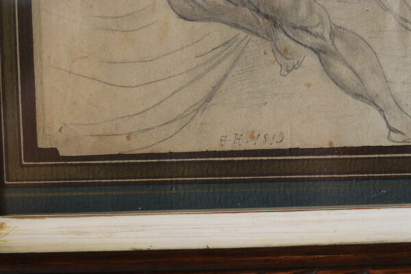 Dessin académique d'homme nu – A.H., 1819 – Image 8