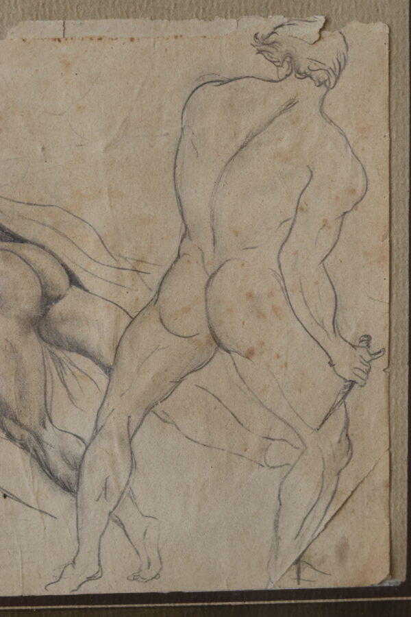 Dessin académique d'homme nu – A.H., 1819 – Image 5