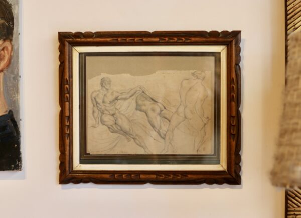 Dessin académique d'homme nu – A.H., 1819 – Image 2