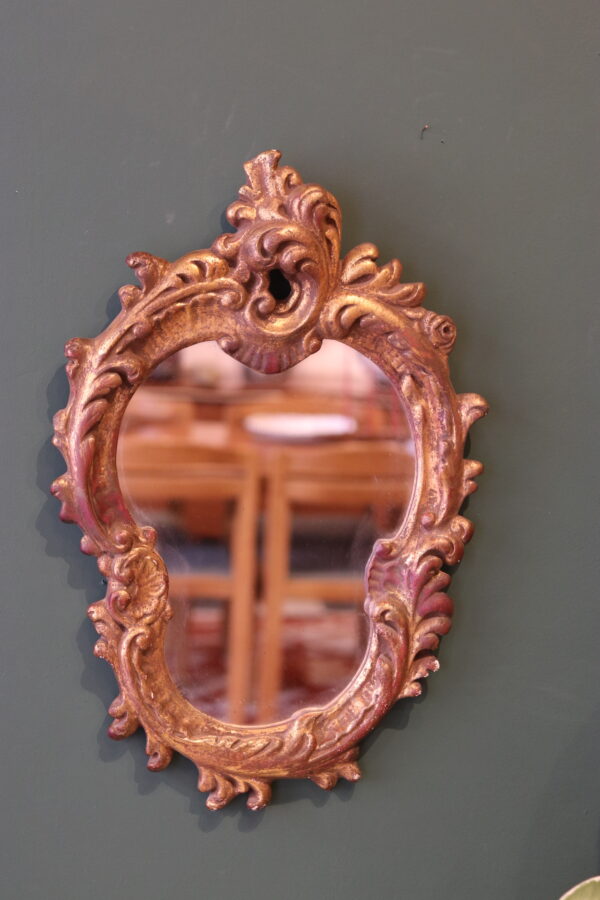 Miroir mural en plâtre moulé doré, style Rococo, milieu XXeme – Image 4