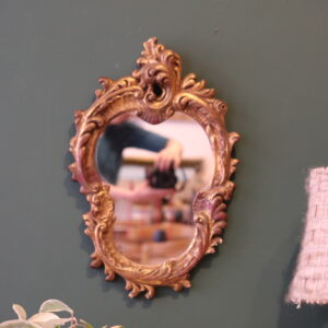 Miroir mural en plâtre moulé doré, style Rococo, milieu XXeme