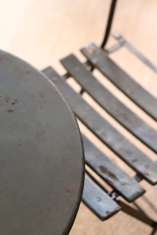 Set bistrot vintage en métal vert foncé – Image 12