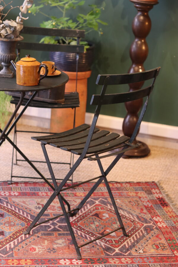 Set bistrot vintage en métal vert foncé – Image 3