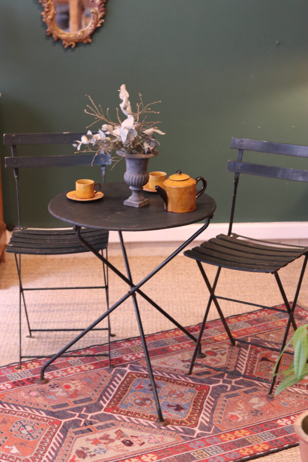 Set bistrot vintage en métal vert foncé – Image 2