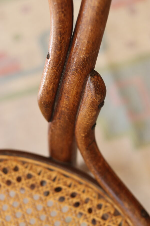 Chaise courbée à l’assise cannée, attribuée à Thonet (modèle n°14) – Image 7