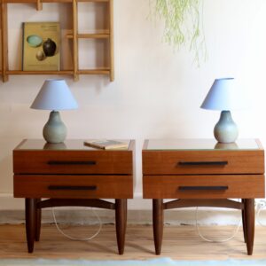 Paire de tables de nuit vintage en teck, 1960