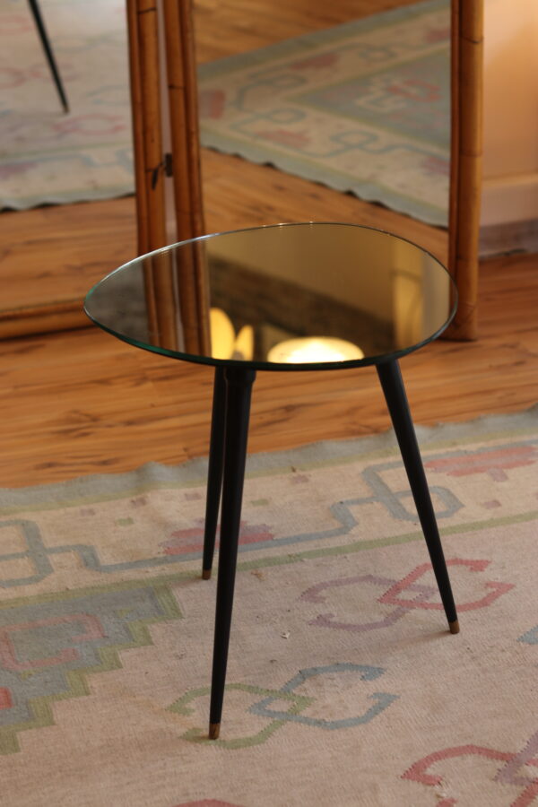 Table d’appoint tripode vintage, plateau miroir – Image 7