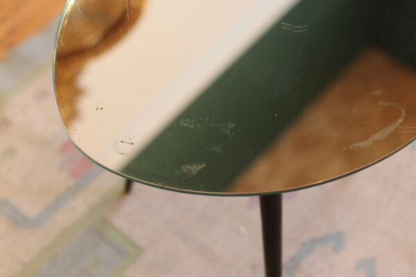 Table d’appoint tripode vintage, plateau miroir – Image 5