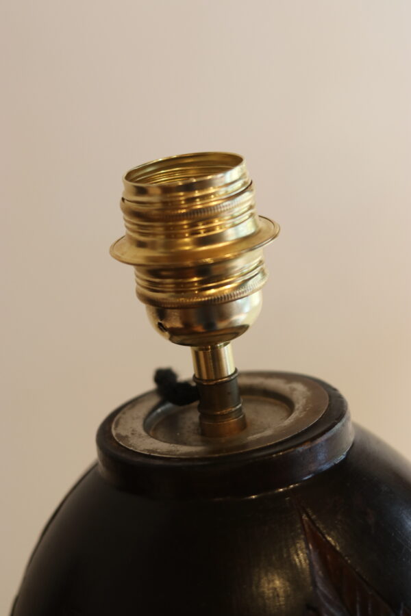 Pied de lampe Art Déco en bois sculpté, circa 1930 – Image 9