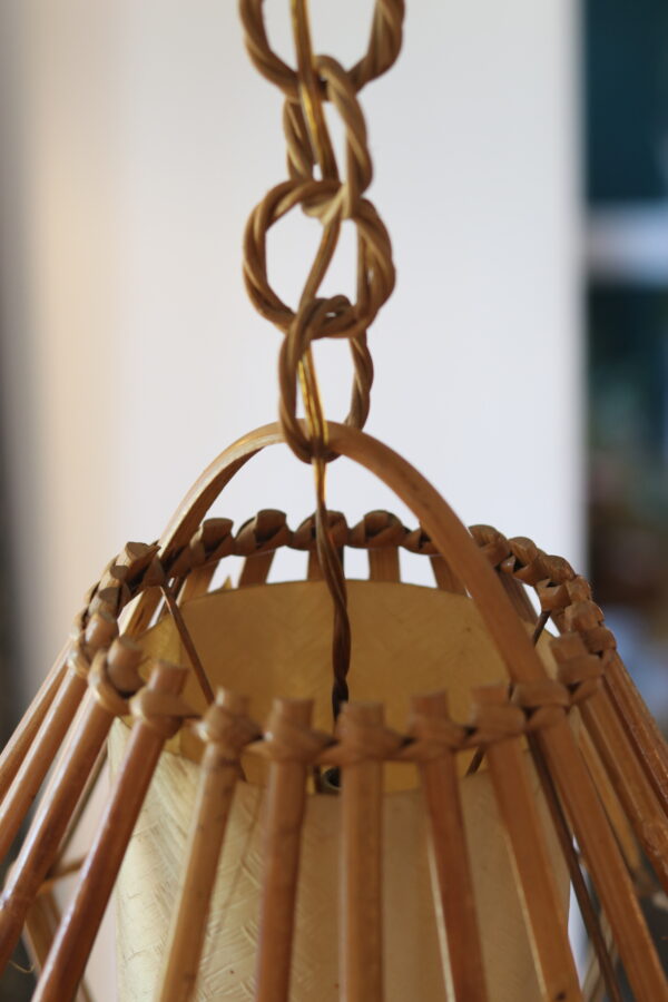 Suspension vintage en rotin, 1960 – Image 4
