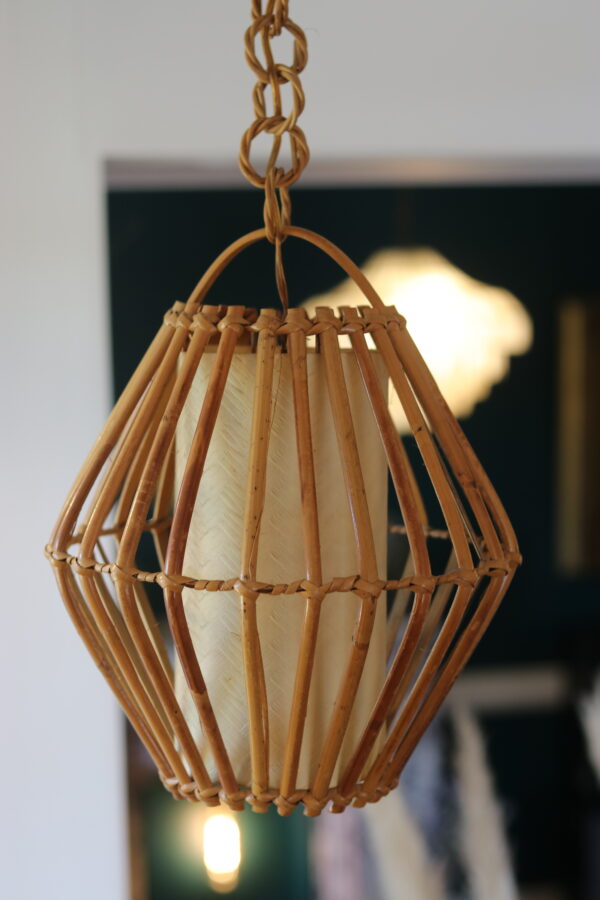 Suspension vintage en rotin, 1960 – Image 6
