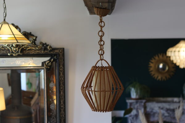 Suspension vintage en rotin, 1960 – Image 2