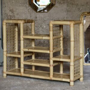 Spectaculaire étagère vintage en bambou