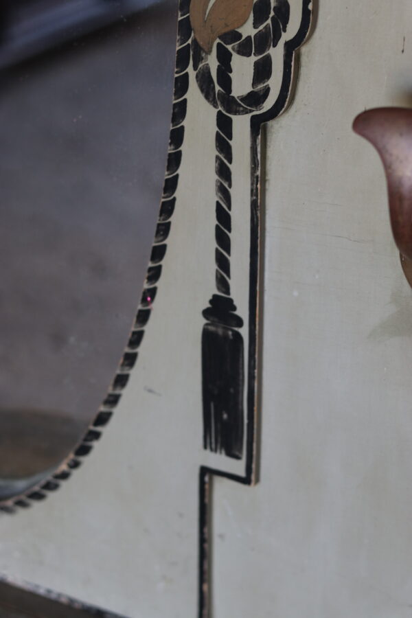 Grand vestiaire Art Deco en bois et laiton – Image 7