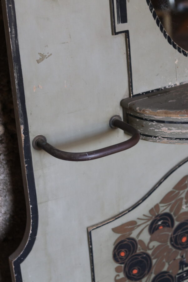 Grand vestiaire Art Deco en bois et laiton – Image 9