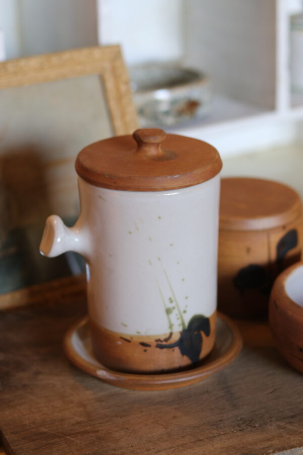 Service en grès tachiste, Poterie de la Colombe, années 50/60