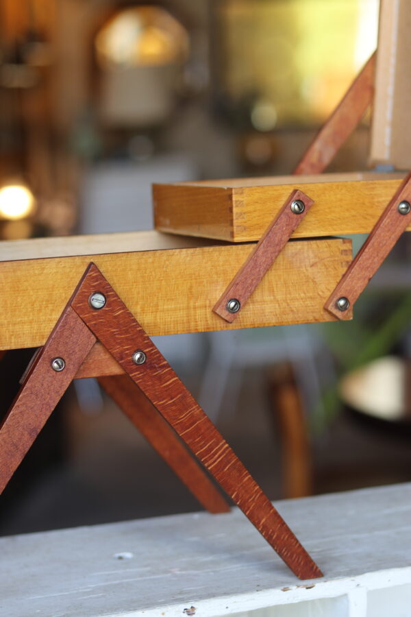 Travailleuse vintage en bois clair – Image 4