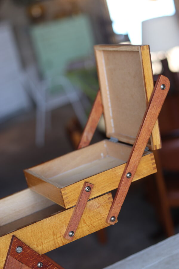 Travailleuse vintage en bois clair – Image 3