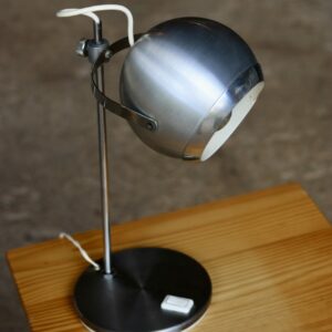Lampe Eye Ball vintage en aluminium brossé
