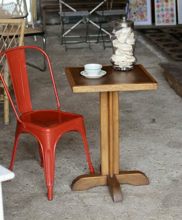 Table bistrot Art Déco en chêne