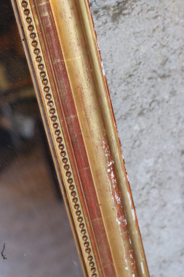 Grand miroir style Louis XVI, bois et stuc doré – Image 4