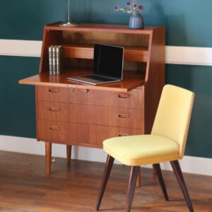 Secrétaire vintage en placage de teck