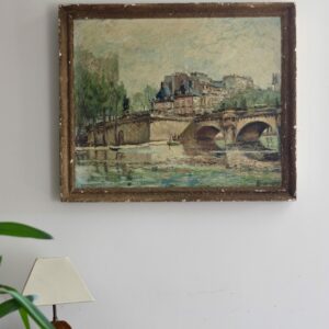 Paysage de Paris, Huile sur toile signée Brequigny