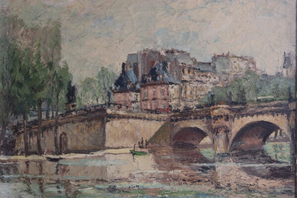 Paysage de Paris, Huile sur toile signée Brequigny, milieu XXème – Image 3