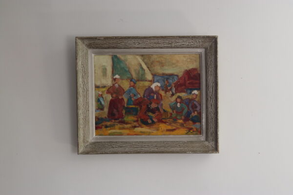 Scène bretonne, acrylique sur panneau signé – Image 2