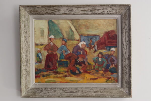 Scène bretonne, acrylique sur panneau signé – Image 3