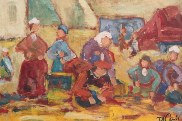 Scène bretonne, acrylique sur panneau signé – Image 4