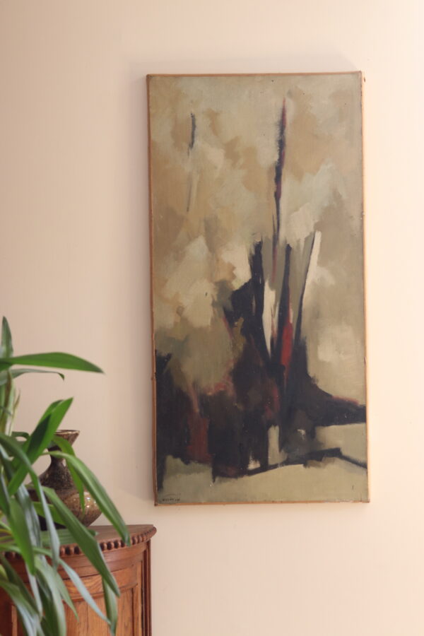 Huile sur toile abstraite signée Marie-Louise Hardy (1911-1987), datée 1961 – Image 2