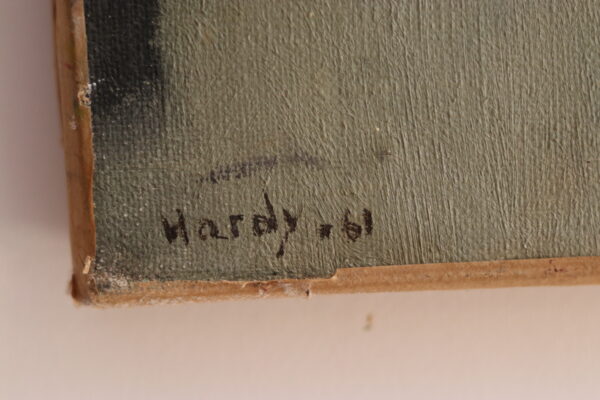 Huile sur toile abstraite signée Marie-Louise Hardy (1911-1987), datée 1961 – Image 3
